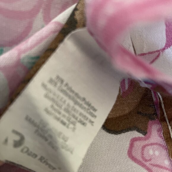 Vintage Dan River Barbie Flat Sheet Twin Size Floral & Ballerina Print Fabric - Picture 5 of 9